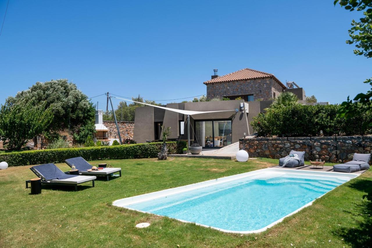 LITHARI Luxury Villa Private Pool, Mountain View Agios Nikolaos Esterno foto