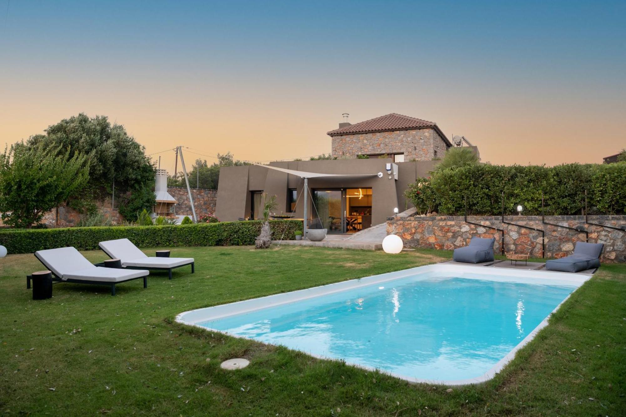 LITHARI Luxury Villa Private Pool, Mountain View Agios Nikolaos Esterno foto